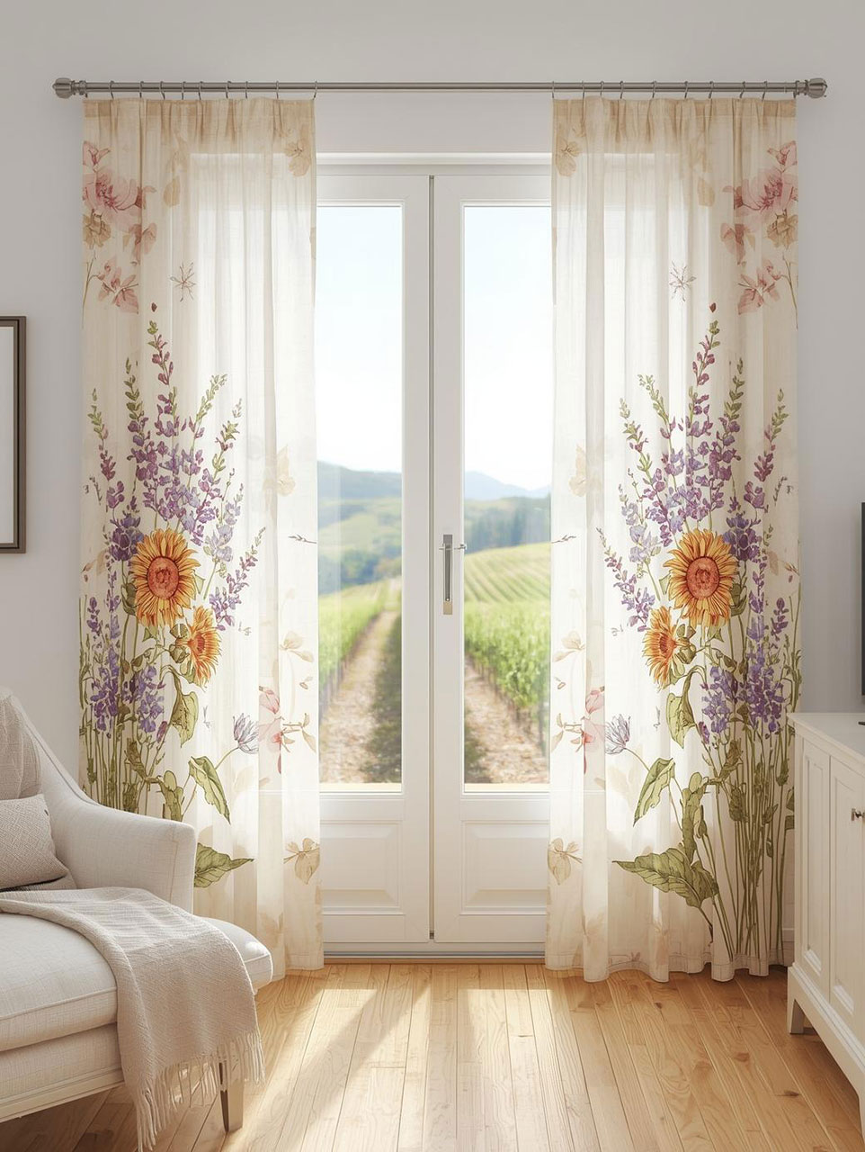 delikatne firanki tiulowe