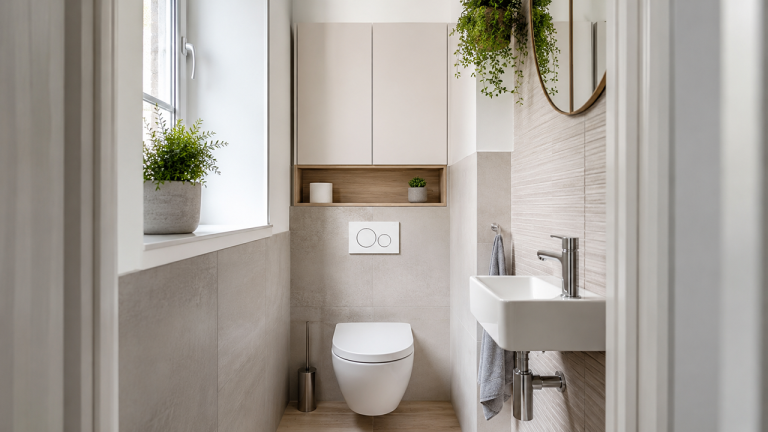 Szafka nad stelażem WC – głębokość, wymiary i pomysły