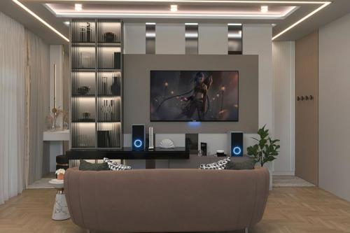 aranżacja nowoczesnej ściany tv