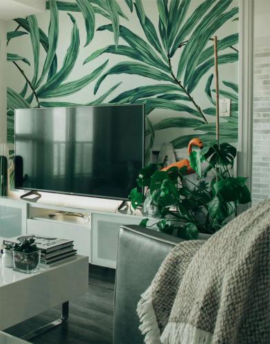 tapeta na ścianie za telewizorem